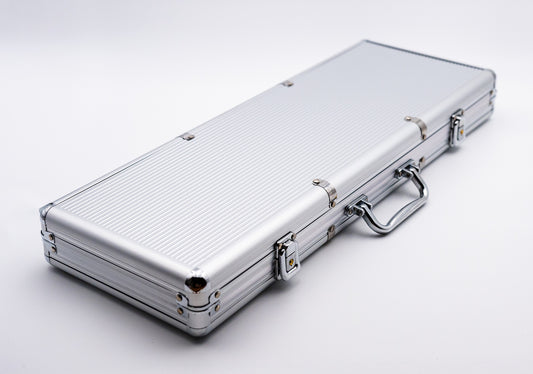 Aluminiums koffert for 500 sjetonger