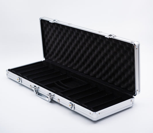 Aluminiums koffert for 500 sjetonger