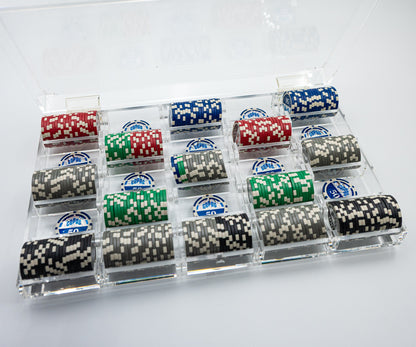 Låsbar rack for 500 sjetonger