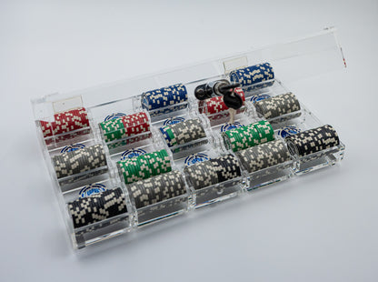 Låsbar rack for 500 sjetonger