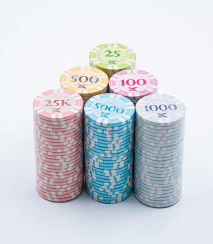 Pokerset - 500 sjetonger i medfølgende koffert og to kortstokker